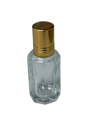 Luxury Attar Roll-On Bottles 12 ml – Clear Glass with Gold Cap (Refillable)| 12 Pack - Wholesale Only