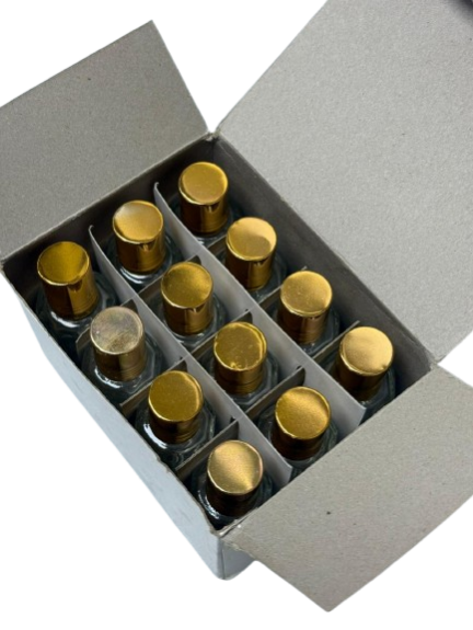 Luxury Attar Roll-On Bottles 12 ml – Clear Glass with Gold Cap (Refillable)| 12 Pack - Wholesale Only
