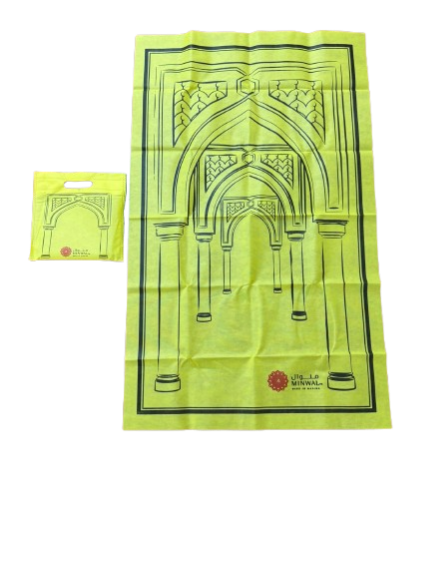 Non Woven Portable Travel Prayer Mat with Carrying Pouch by Minwal - 150 Pack - B2B only